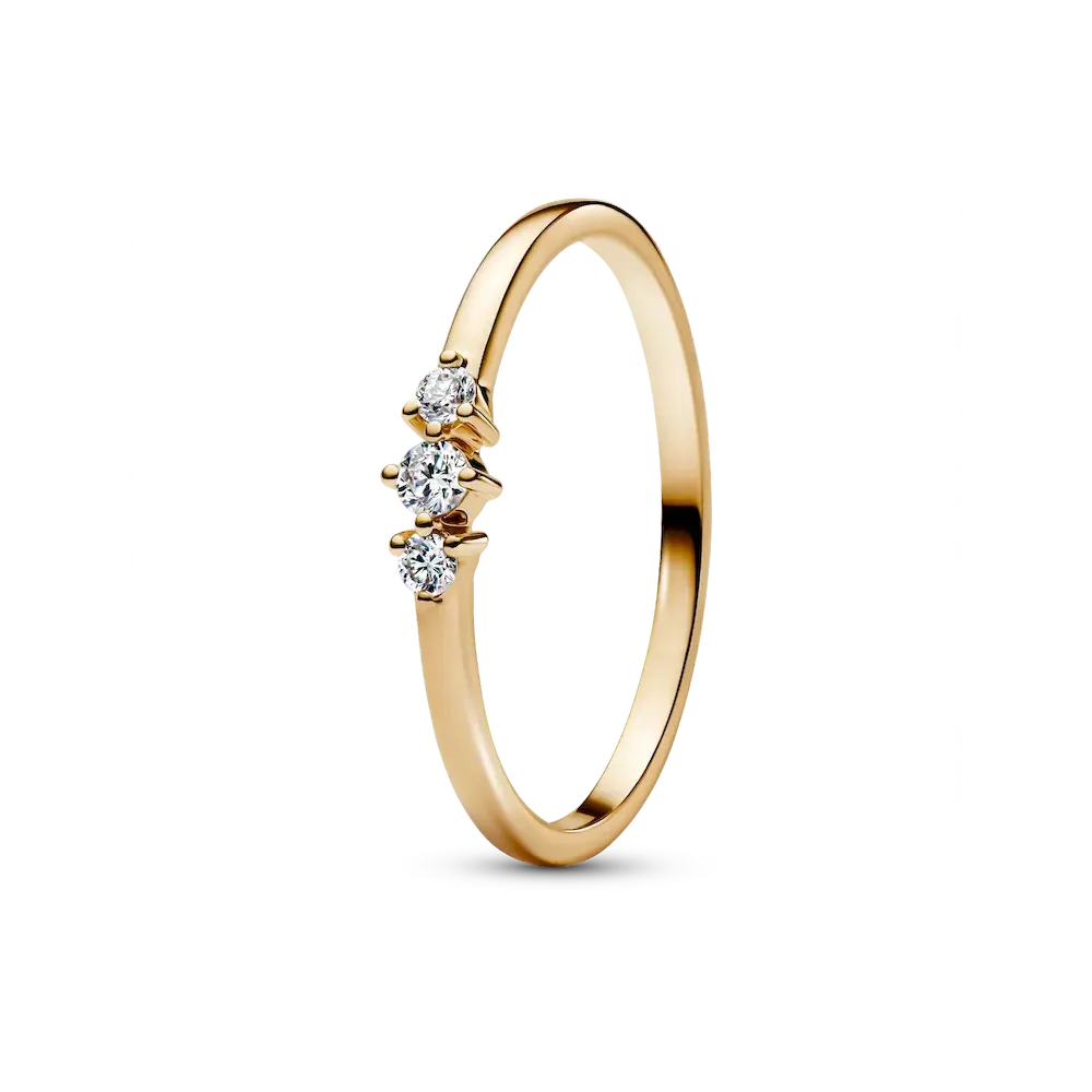 Pandora Era 14k Gold Lab-grown Diamond Triple Stone Ring