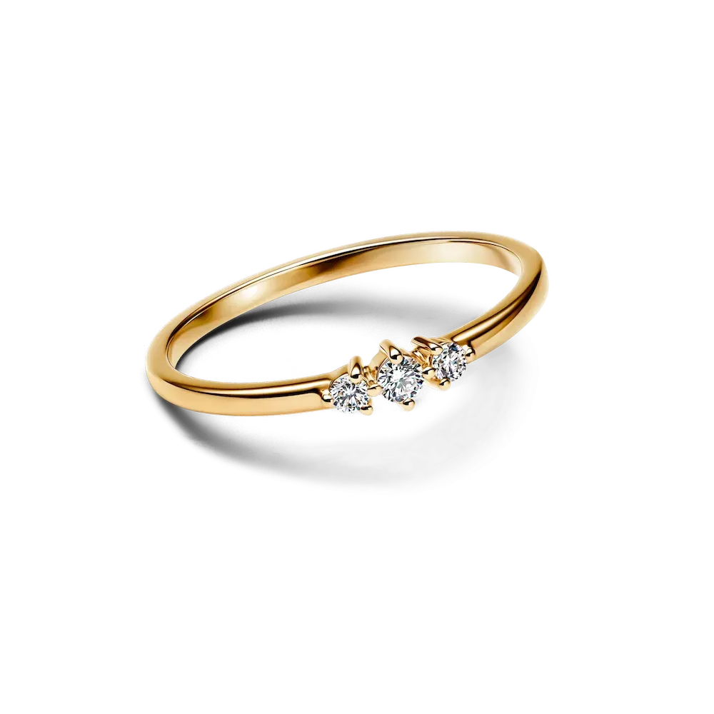 Pandora Era 14k Gold Lab-grown Diamond Triple Stone Ring - Image 5