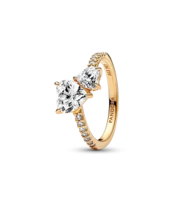 Double Heart Sparkling Ring