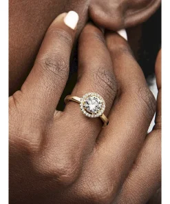 Alternative view of Sparkling Round Halo Ring