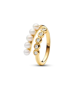 Treated Freshwater Cultured Pearls & Stones Open Ring