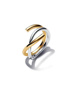 Alternative view of Two-Tone Intertwined Ring Set