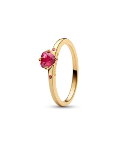 Sparkling Red Heart Ring