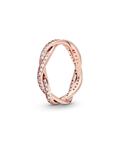 Sparkling Twisted Lines Ring