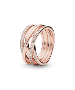 Sparkling & Polished Lines Ring