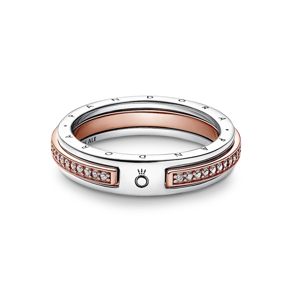 Pandora Signature Two-tone Logo & Pavé Ring - Image 2