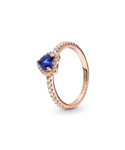 Sparkling Blue Elevated Heart Ring