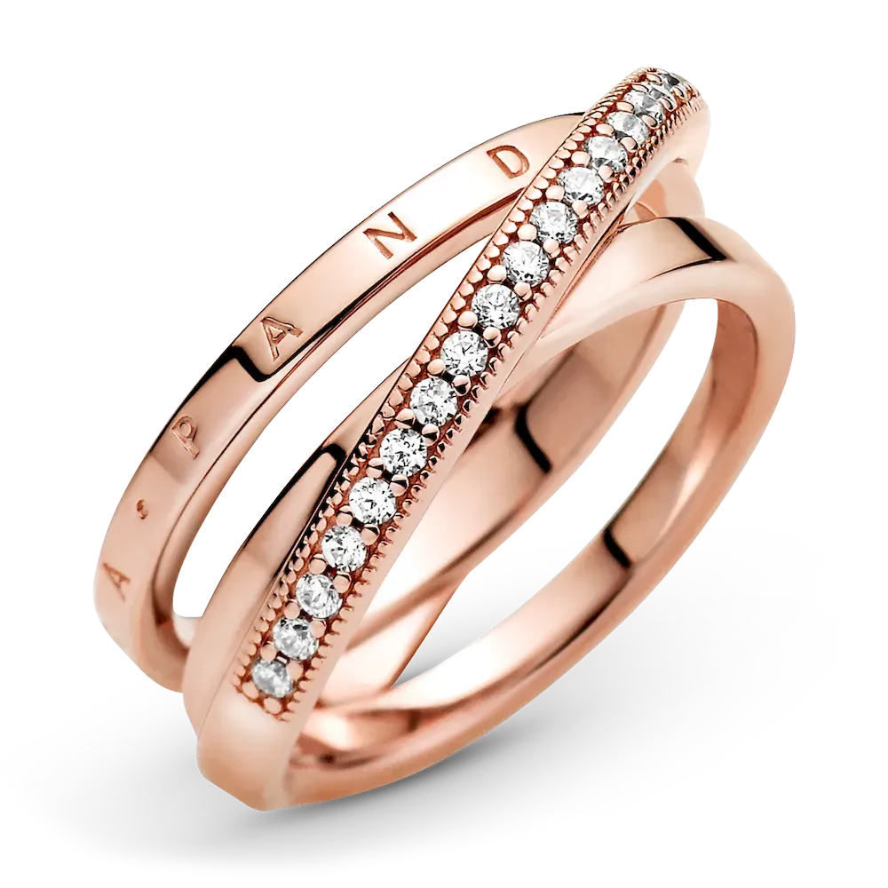 Crossover Pavé Triple Band Ring - Image 4