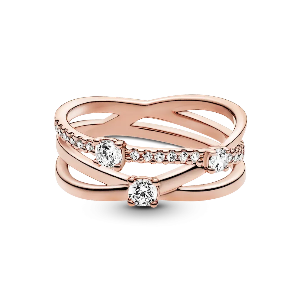 FINAL SALE - Sparkling Triple Band Ring - Image 5