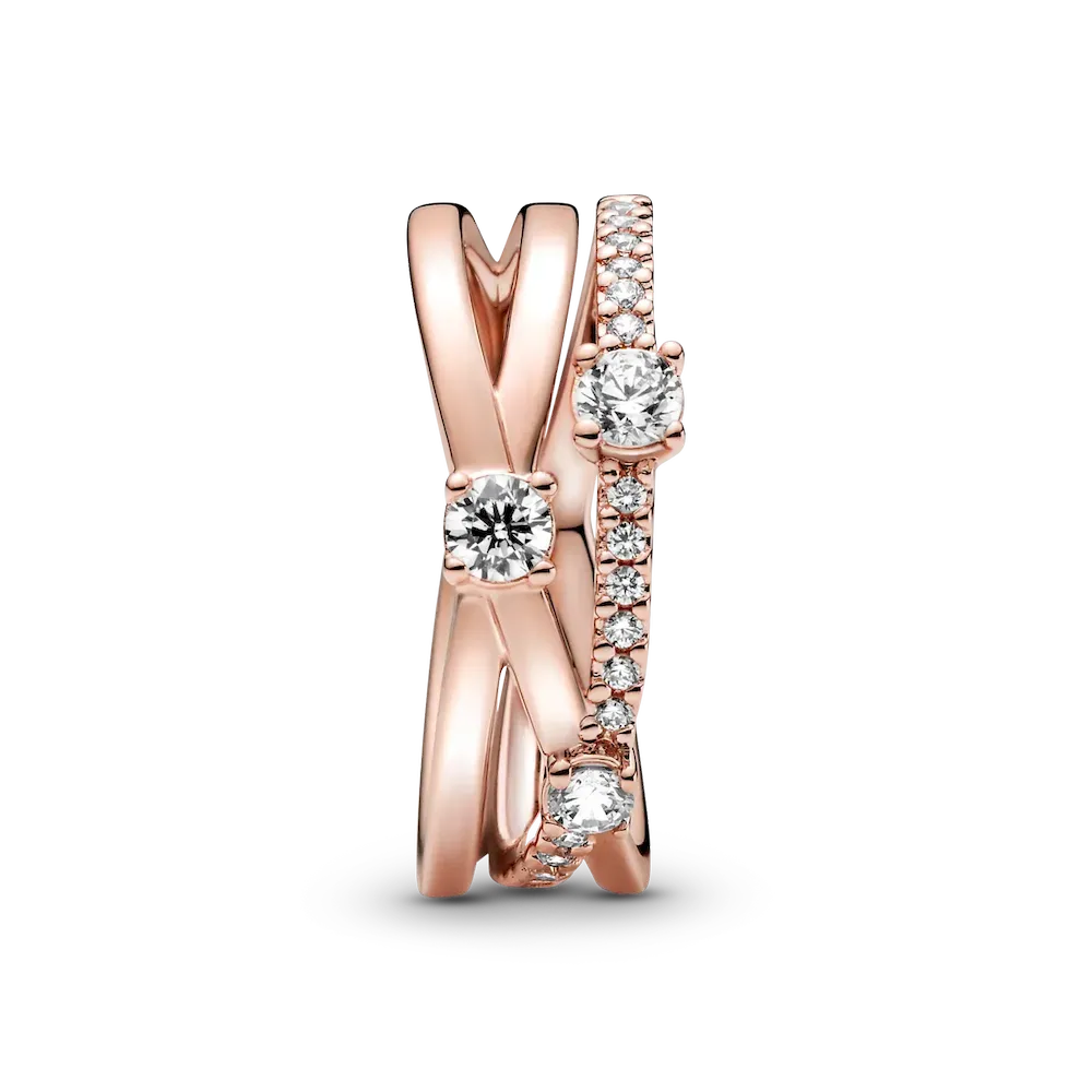 FINAL SALE - Sparkling Triple Band Ring - Image 4