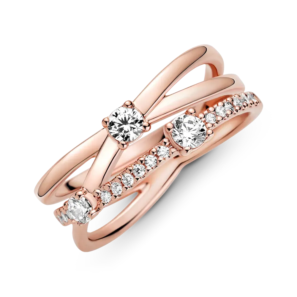FINAL SALE - Sparkling Triple Band Ring - Image 6