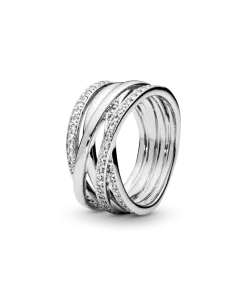 Sparkling & Polished Lines Ring