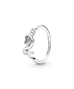 Mom Pavé Heart Ring