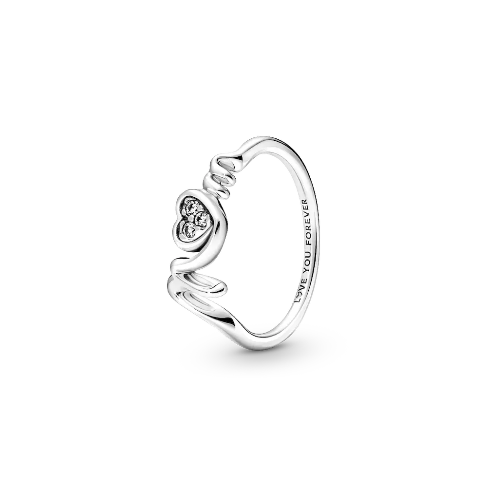 Mom Pavé Heart Ring