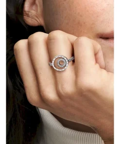 Alternative view of FINAL SALE - Pandora Signature Logo Circles Pavé Ring
