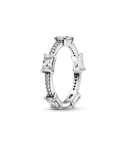 FINAL SALE - Rectangular Bars Sparkling Pavé Ring