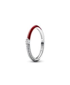 Pandora ME Pavé & Red Dual Ring
