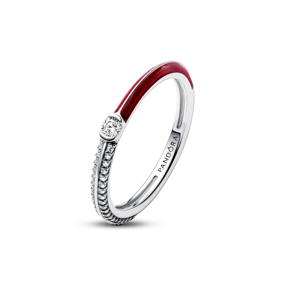 Pandora ME Pavé & Red Dual Ring - Image 4