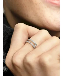 Alternative view of FINAL SALE - Pandora Signature Logo & Pavé Double Band Ring