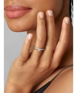 Alternative view of Pandora Nova Sterling Silver Off-set Lab-grown Diamond Ring