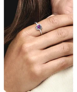 Alternative view of February Purple Eternity Circle Ring