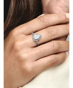 Alternative view of Sparkling Pear Halo Ring