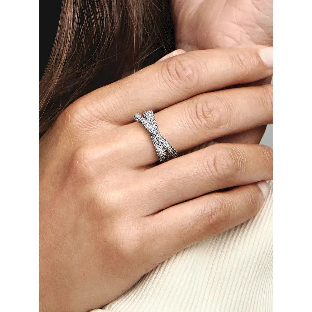 Pandora Timeless Pavé Crossover Dual Band Ring - Image 2