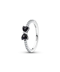 Sparkling Black Bow Ring