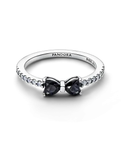 Alternative view of Sparkling Black Bow Ring