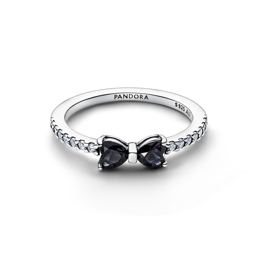 Sparkling Black Bow Ring - Image 2