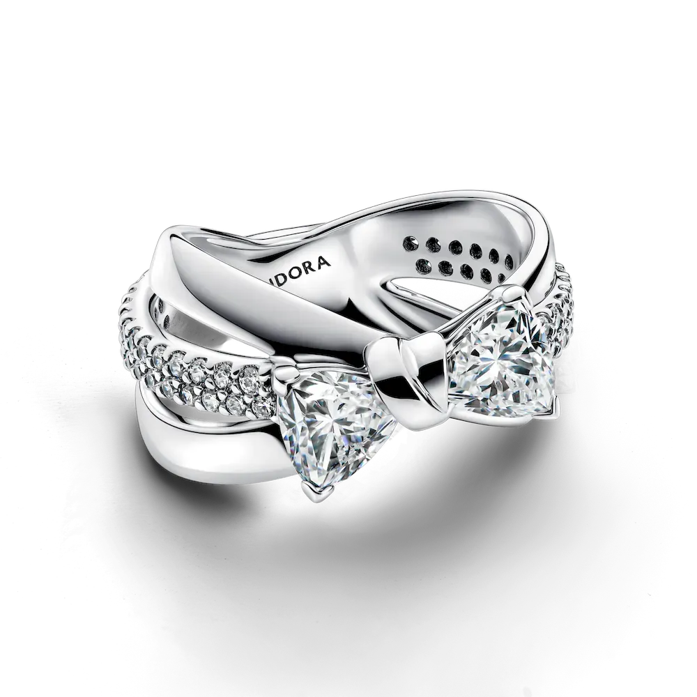 Sparkling Bow Crossover Ring - Image 5