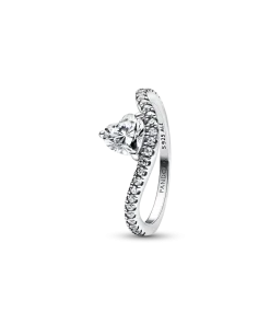 Wavy Pavé Heart Ring