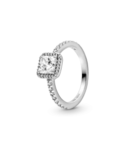 Square Sparkle Halo Ring