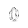 Crossover Pavé Triple Band Ring