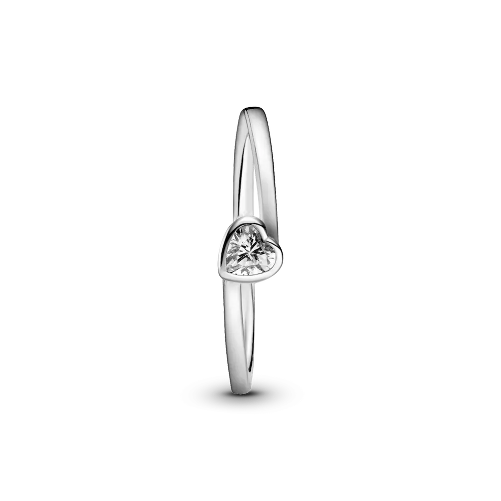 Clear Tilted Heart Solitaire Ring - Image 5