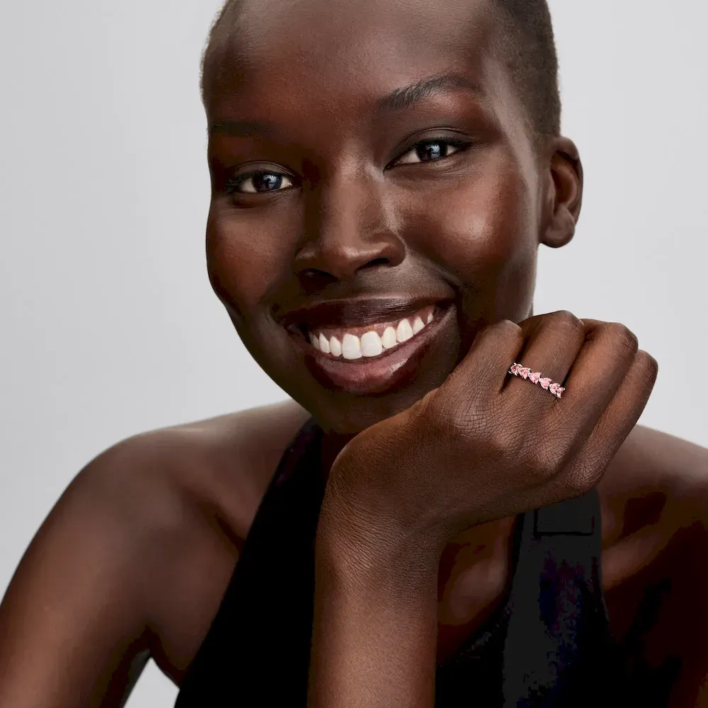 Band of Pink Hearts Ring - Image 3