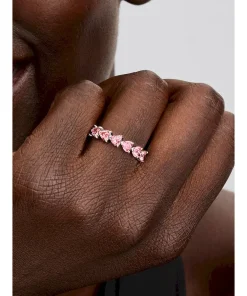 Alternative view of Band of Pink Hearts Ring