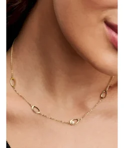 Alternative view of Organically Shaped Oval & Treated Freshwater Cultured Pearl Necklace