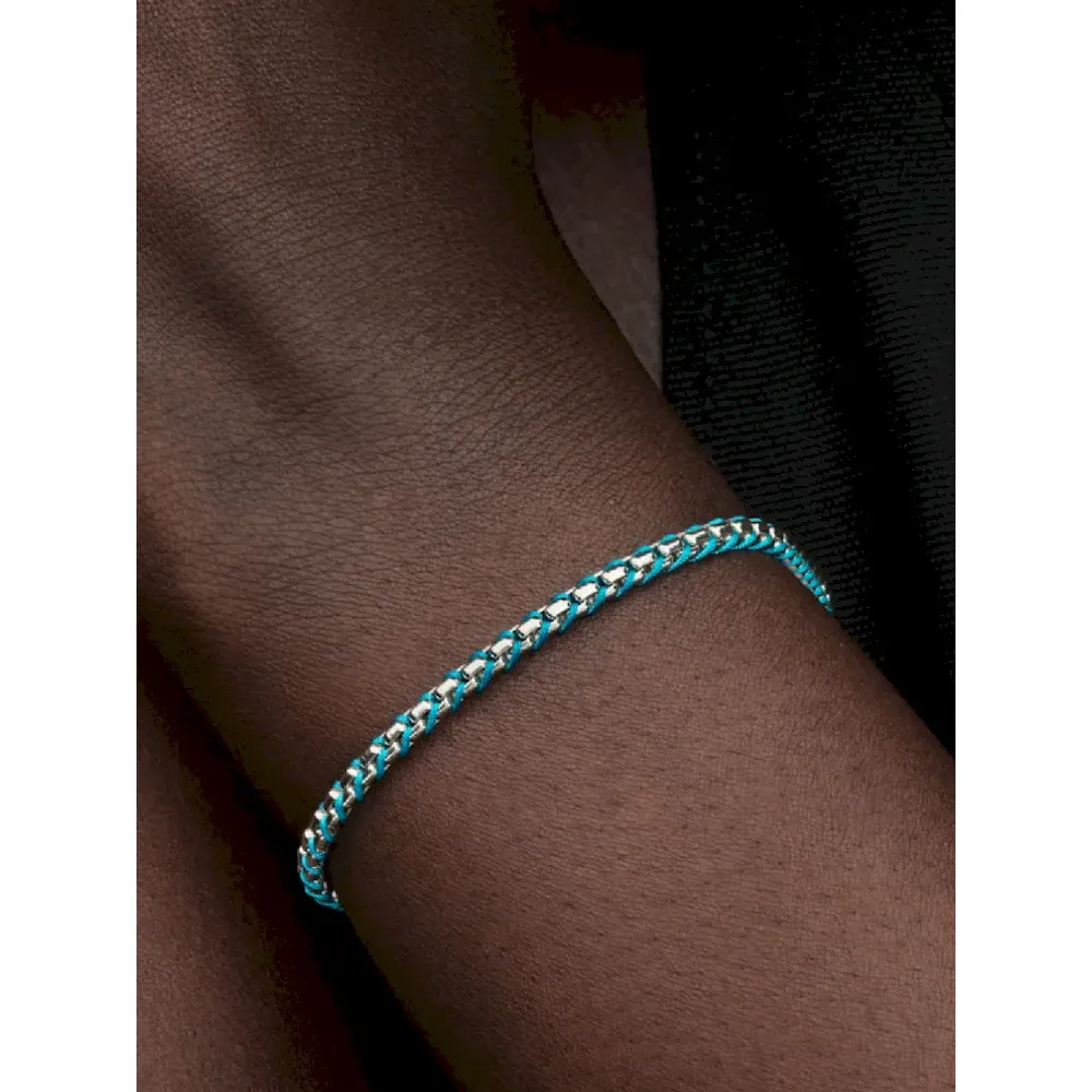 Blue Cord Snake Chain Bracelet - Image 3