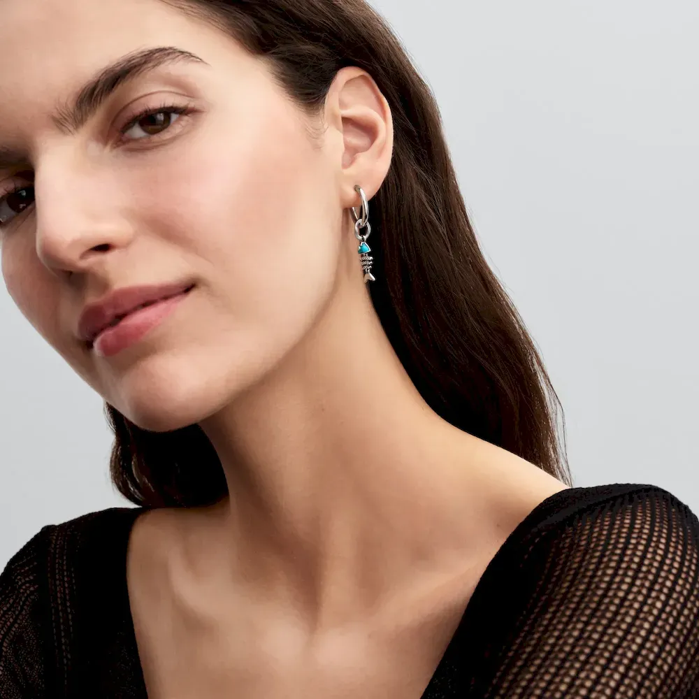 Turquoise-colored Fishbone Dangle Charm - Image 2