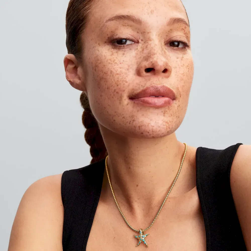 Sparkling Blue Starfish Necklace and Earring Set - Image 10