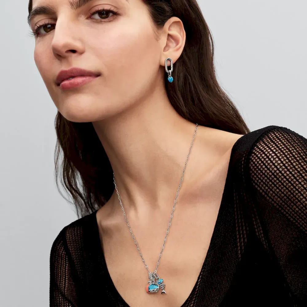 Turquoise-colored Heart Mini Dangle Charm - Image 3