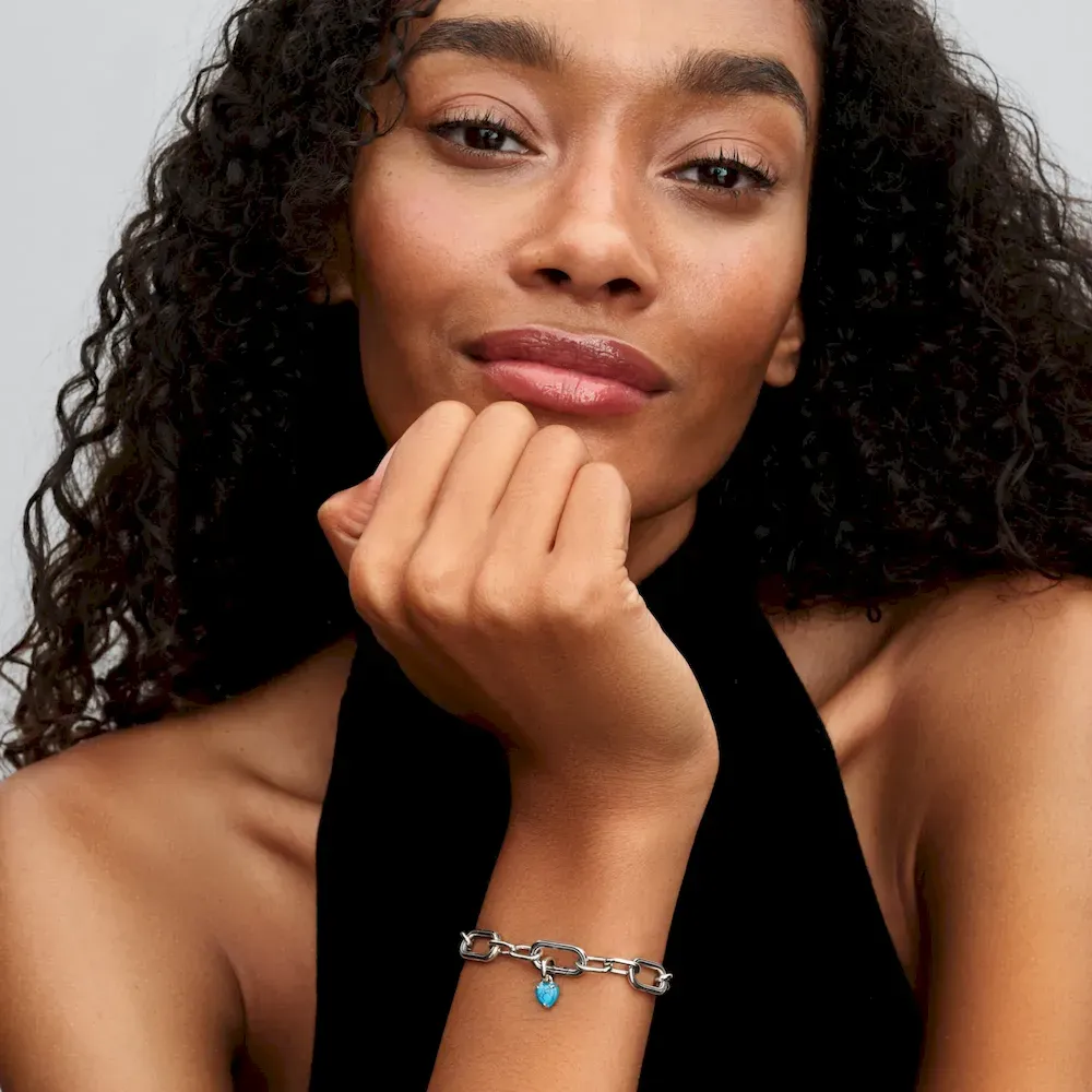 Turquoise-colored Heart Mini Dangle Charm - Image 4