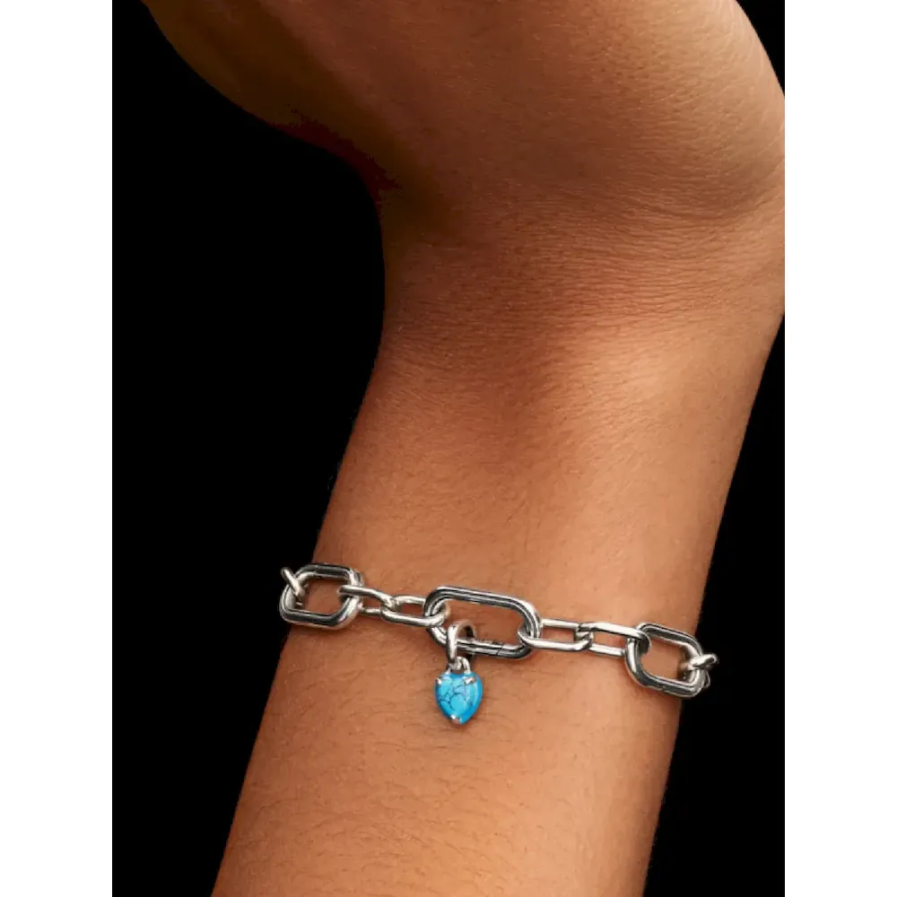 Turquoise-colored Heart Mini Dangle Charm - Image 2