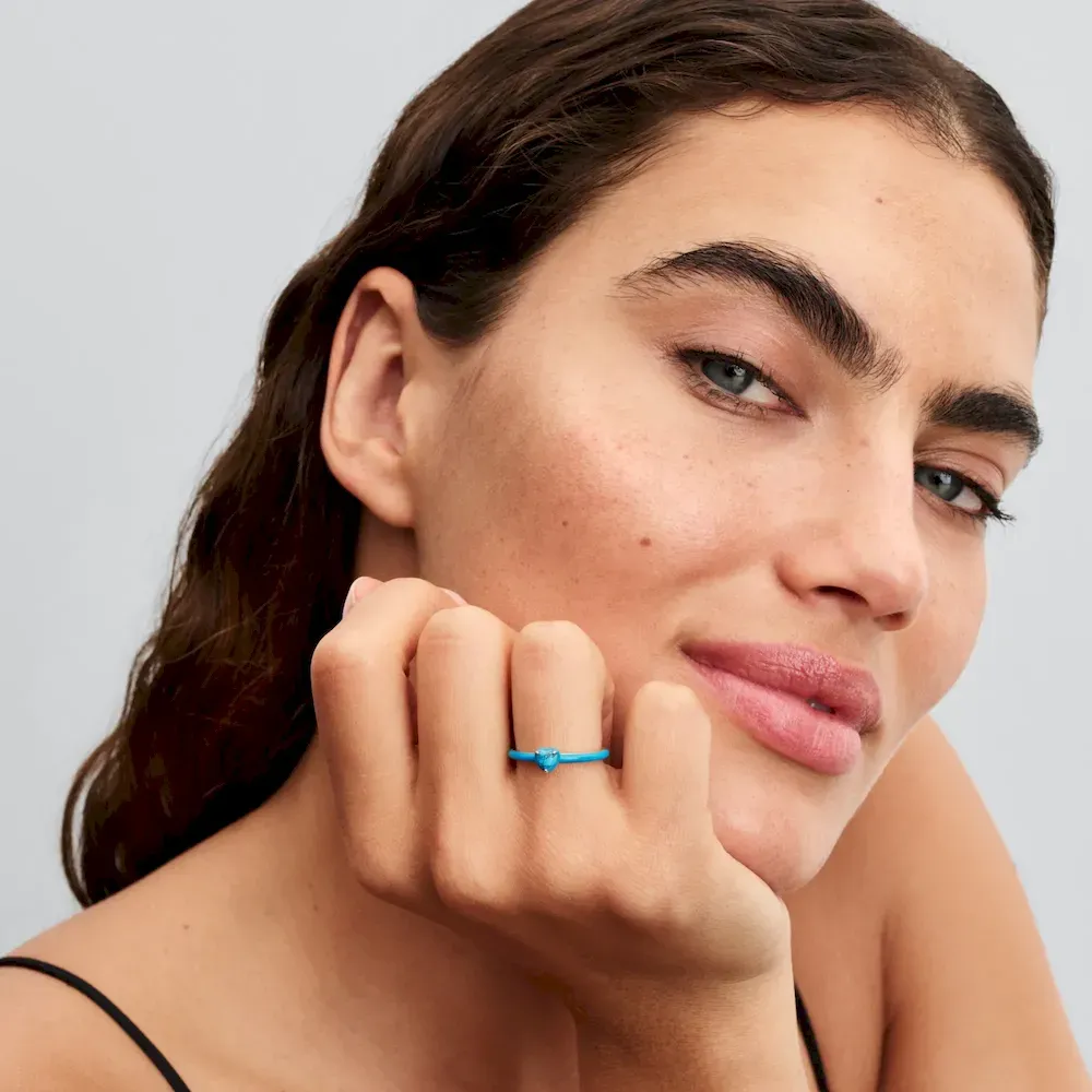 Turquoise-colored Heart Stone Ring - Image 3