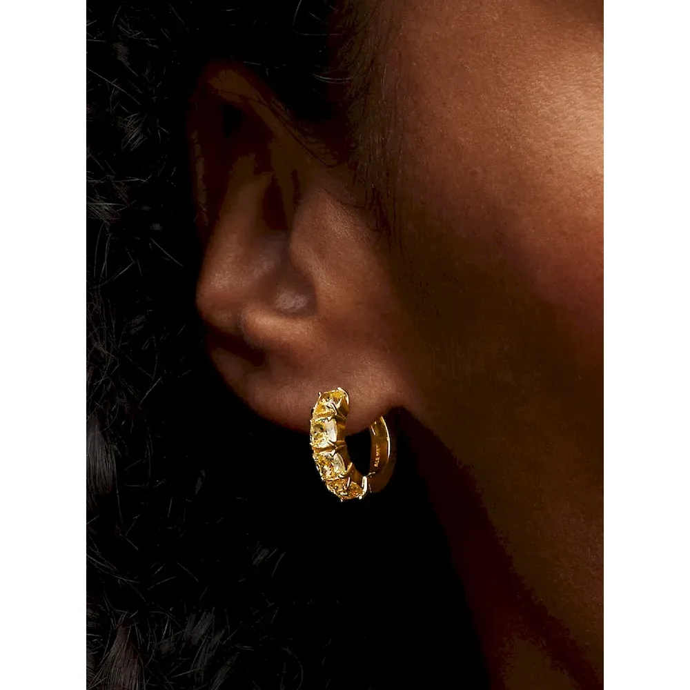 Yellow Hoop Earrings - Image 3