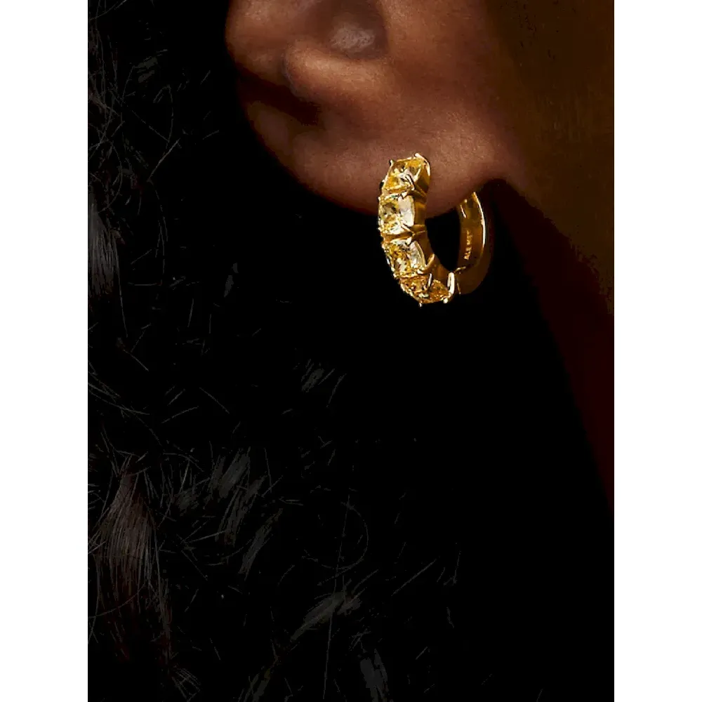 Yellow Hoop Earrings - Image 2