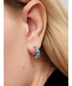 Alternative view of Light Blue Hoop Earrings