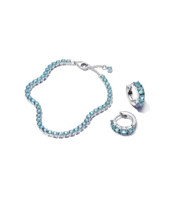 Sparkling Light Blue Tennis Jewelry Set