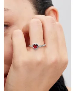 Alternative view of Elevated Red Heart Ring
